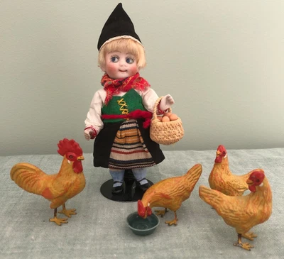 Antique Kestner Googly Doll 292 Swedish Costume 4" - Image 1 of 4