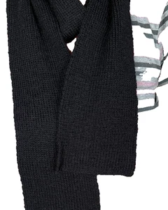 Schal, Wolle, schwarz, selbstgestrickt, 14 x 174 cm - Bild 1 von 1