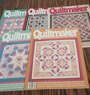LOT OF 5 QUILTMAKER VINTAGE MAGAZINES all with full-size patterns - Image 1 of 4