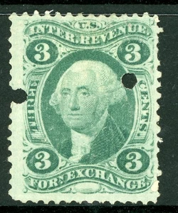 USA 1862 Washington 3¢ Revenue Forex 1st Issue  Sc R16c VFU D699 - Picture 1 of 6