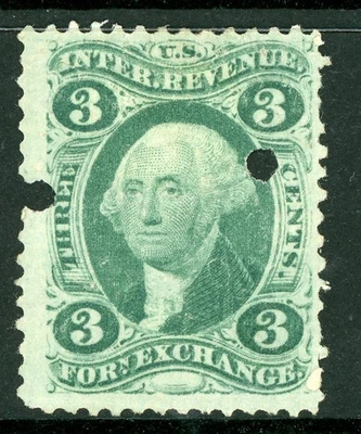 USA 1862 Washington 3¢ Revenue Forex 1st Issue  Sc R16c VFU D699 - Image 1 of 4