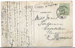 KÖNIG EDWARD VII DINAS RHONDA GESTEMPEL AUF 1/2d GRÜN 1909 P/C REF 6439 - Bild 1 von 2