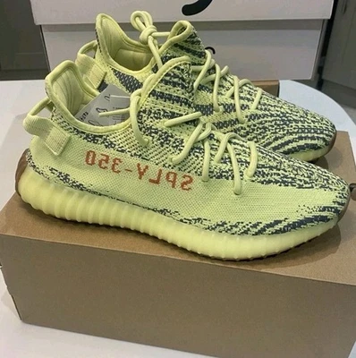 YEEZY BOOST 350 V2 SEMI FROZEN YELLOW SIZE UK 9,5 - B37572 LIMITED EDITION RARE - Bild 1 von 4