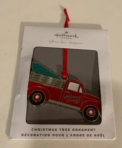 Hallmark Channel Christmas Tree in Red Truck Metal Ornament NEW - Picture 1 of 2