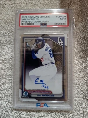 2024 Bowman Chrome Emil Morales 1st Bowman On-Card Rookie Auto #CPAEM PSA 9 - Image 1 of 2