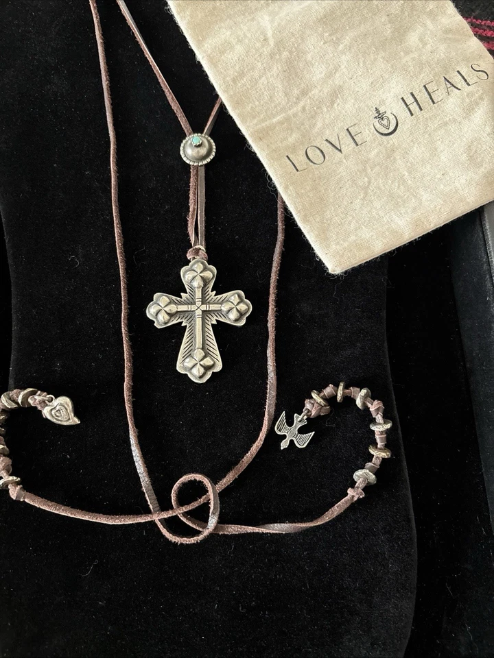 “Love Heals" Cross Pendant Necklace. - Image 1 of 4