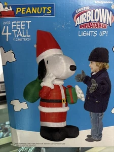 Peanuts SNOOPY Santa Claus With Gift Bag Airblown Inflatable New in Box 2007 - Picture 1 of 7