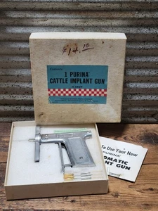 Vintage Purina CATTLE IMPLANT GUN H-0809 Veterinary Automatic Implanter USA Ag - Bild 1 von 13