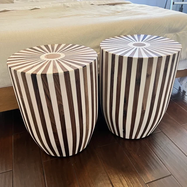 Moroccan Handmade Wood Table Side Delicate Hand Painted Exquisite Short Stunning - Image 1 of 4