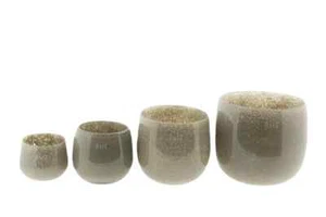 Dutz Vasen Pot TAUPE, verschiedene Größen D20 cm, D16 cm, D13 cm, D10 cm, - Bild 1 von 2