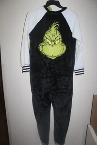Girl's M The Grinch One Piece Pajamas Union Suit Christmas PJ Justice - Picture 1 of 12