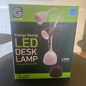 New Greenlite Energy Saving LED Desk Lamps (Black) 3.5 Watts 30K Hours - 2 Pack - Picture 1 of 5