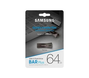 Samsung 64GB BAR Plus USB 3.1.Stick Flash Drive MUF-64BE4 USB 3.0 USB 2.0 Titan - Afbeelding 1 van 4