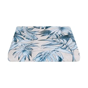 Telo Arredo Copritutto Gran Foulard Copriletto Copridivano a Fantasia Foglie Blu - Imagen 1 de 3