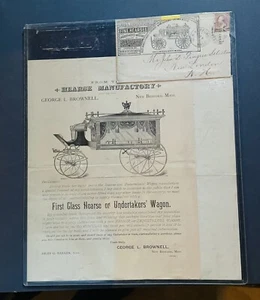 Hearse Undertakers’ Wagon GREAT Design and Ad Clover. 1886 First glass hearse - Photo 1 sur 3