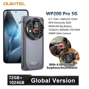 Oukitel WP200 Pro 72GB+1TB 5G Rugged Smartphone Detachable Rear Screen Android15 - Picture 1 of 25