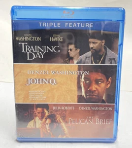 Denzel Washington Triple Feature Pelican Brief Training Day John Q (Blu-Ray) NEW - Imagen 1 de 2