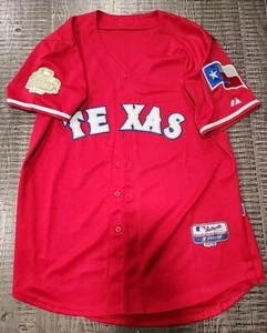 Texas Rangers Majestic Stitched Jersey Sz 48 World Series 2011 Red  - Picture 1 of 12