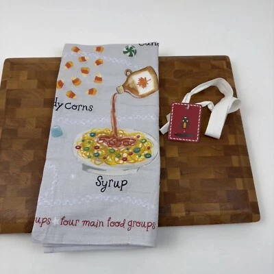 Pottery Barn Elf Food Groups Kitchen Tea Hand Towels 20”x30” Set/2 Christmas NWT - Image 1 of 4