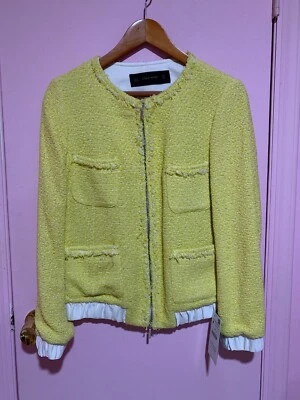 Zara Yellow Channel Jacket Size Medium - Image 1 of 4
