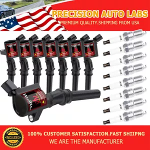 Ignition Coil For Ford F150-F550 Lincoln V8 4.6L 5.4L FD503 DG508 & Spark Plugs - Picture 1 of 12