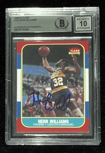 1986 Fleer 125 Herb Williams Signed Rookie Card BAS Auto Grade 10 RC Set Break - Picture 1 of 2
