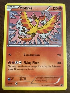 Pokemon TCG - Moltres 9/124 - XY Fates Collide Non-Holo Rare 2016 - Light Play - Picture 1 of 2