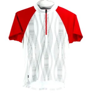 Bontrager Solstice Men's Red White Medium 1/4 Zip Short Sleeve Cycling Jersey - Picture 1 of 6
