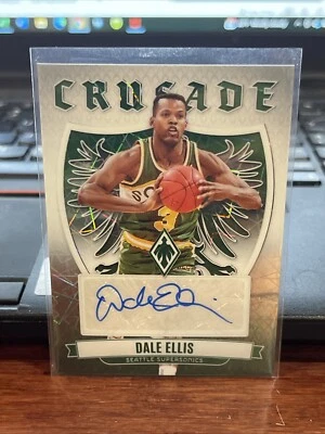 2023-24 Panini Phoenix Crusade White Lazer/99 Auto Dale Ellis Supersonics Foto 1 de 2