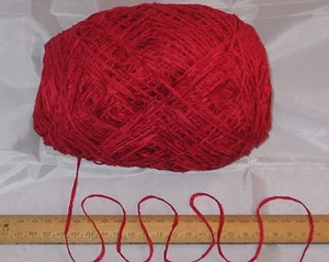 9 x 100g balls Cherry Red flat Chenille knitting wool yarn 4 ply 900g pack - Picture 1 of 3