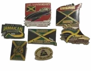 7 Vtg PINS Jamaican bobsled team collector 4 Olympic Games HTF Jamaica - Picture 1 of 9