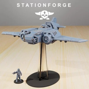 GrimGuard SF-19A Fighter Plane/TTRPG/Wargaming/Grimdark/Station Forge - Picture 1 of 7