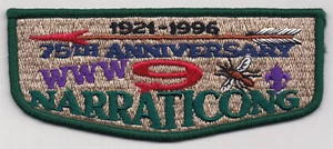 ORDEN DE LA SOLAPA DE FLECHA - NARRATICONG - LODGE #9 - S18 - LODGE 75 ANIVERSARIO - Imagen 1 de 1