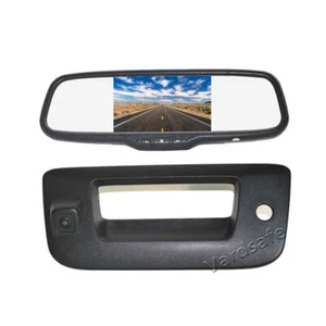 Fotocamera di backup inversa Tailgate + monitor specchio vista posteriore per Chevrolet Silverado - Foto 1 di 8