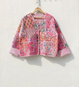 Indian Handmade patch work Vintage Quilted Jacket ,Coats ,New Style, Boho, Cotto