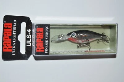 rapala uls-4 uls04 ultra light shad crankbait 1 1/2" 1/8oz chrome sinking