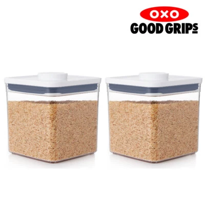 2 x CONTENEDOR OXO GOOD BIG SQUARE SHORT 2600ml AIRE HERMÉTICO 2.6L POP 2.0 Foto 1 de 4