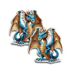 Calcomanía Evil Dragon pegatina azul y dorada camión parachoques ventana 2 un. - Imagen 1 de 4