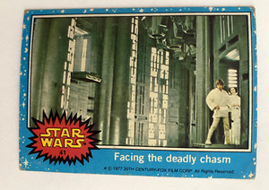 Aust Scanlens Star Wars 1977 Card #41 Facing the deadly chasm - VG to Exc Con