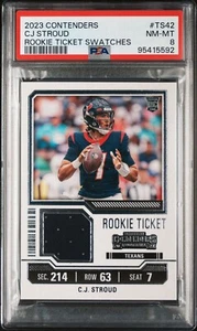 2023 Contenders #TS-42 CJ Stroud Rookie Ticket Swatches PSA NM-MT 8 - Picture 1 of 3