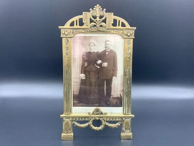 Astro-Hungarian Empire Bronze Photo Picture Frame Glass Front Easel Back c.1890 - Image 1 of 4