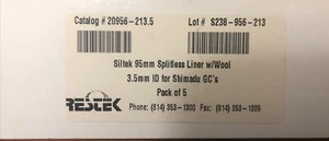 Restek/SHIMADZU Siltek 95 mm Liner Splitss (5/pk), con lana 3,5 mm id 20956 - (A1) - Foto 1 di 1