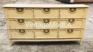 Vintage Bassett Faux Bamboo Drawer Brass Drawer Pull Palm Beach Regency Campaign - Picture 1 of 4