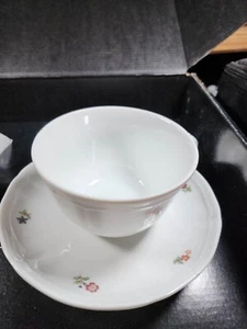 NEW! SET of 2 RICHARD GINORI SMALL FLOWERS PORCELAIN TEA CUP & SAUCER - Picture 1 of 11