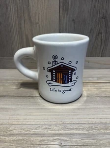 Life is Good Coffee Cup Mug Snowy Ski Cabin Do What You Like What You Do - Picture 1 of 4