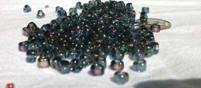 5/0 Grey AB Miyuki Glass Triangle Beads 1.5mm hole; Bead Crochet, Fiber TR5-1157 - Image 1 of 3