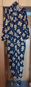 Strampler für Erwachsene, Overall mit Füssen und Kapuze, XL, Bärchen Motiv - Bild 1 von 5