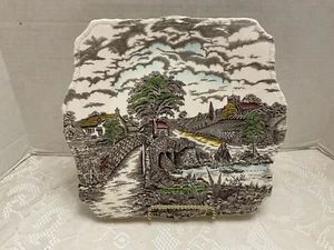 Myott England’s Charm Porcelain Square Cake Plate Hand Engraving 11.5” EUC - Picture 1 of 6