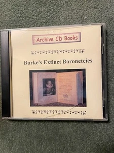 Archiv CD Bücher Burke's Extinct Baronetcies CD ROM Reproduktion der Orig Bk - Bild 1 von 3