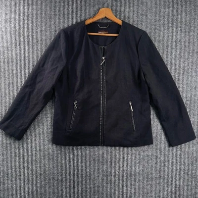 Куртка блейзер женская Dana Buchman фирменная черная на молнии размер L карьерный офис - Изображение 1 из 4